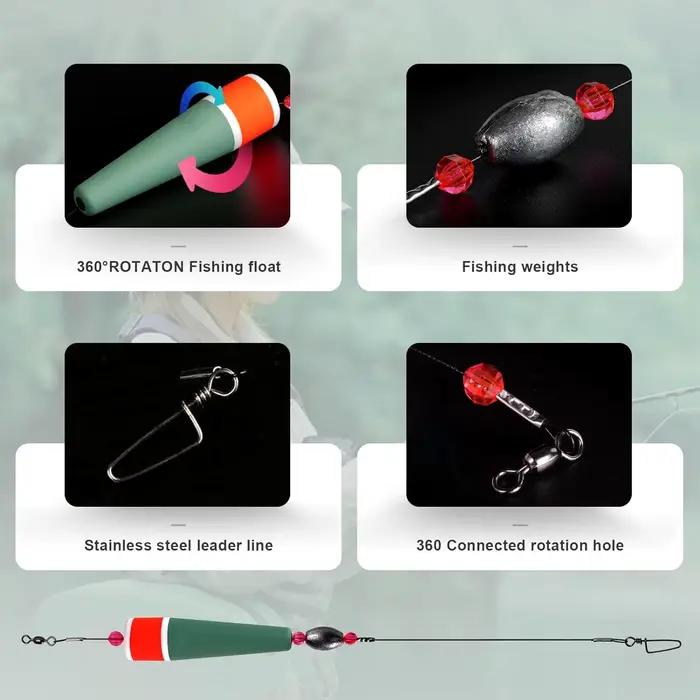 4 flotteurs à cliquetis pour pêche mer et eau douce - Popping corks colorés 2 à 5 pouces