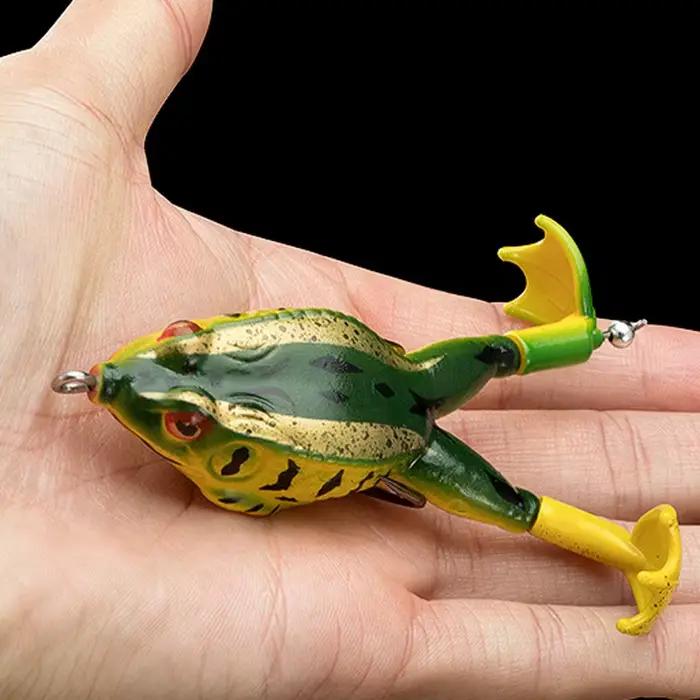 Leurre souple grenouille avec hélices pour la pêche du brochet, black bass et poisson-serpent en eau douce