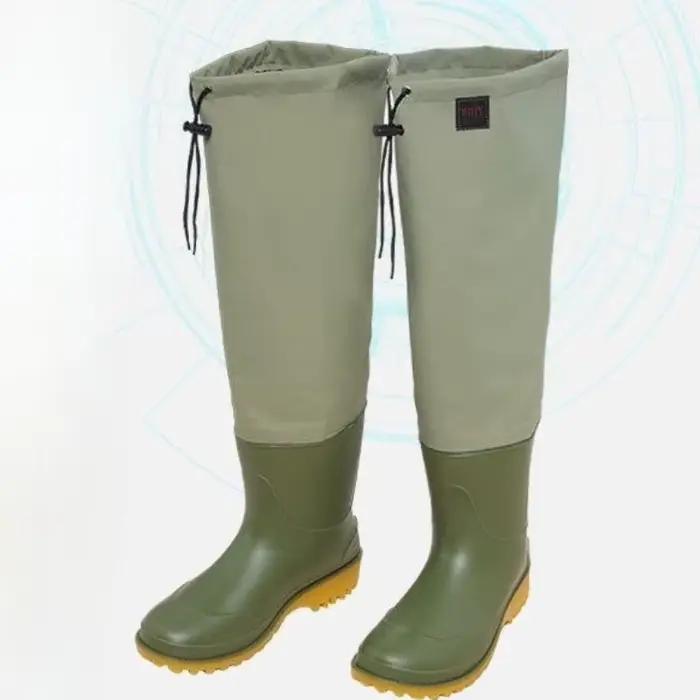 Bottes de pêche imperméables résistantes à lacets pour hommes - Design large bout des orteils et économique