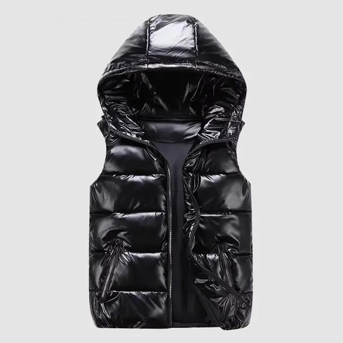 Veste polaire homme sans manches zippée avec capuche et poches pour pêche hiver