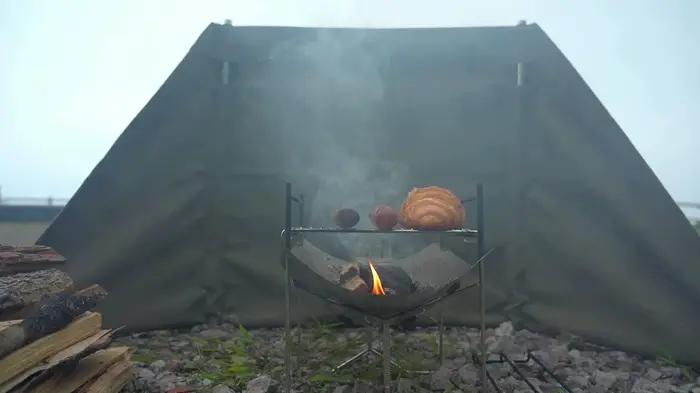 Barbecue portable pliant Campingmoon acier inoxydable - Gril de pêche compact pour repas en plein air