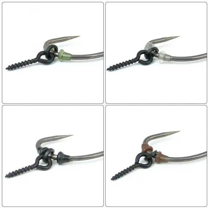Lot de 50 stoppeurs Hirisi pour hameçons de pêche à la carpe, accessoires en caoutchouc souple 4 couleurs