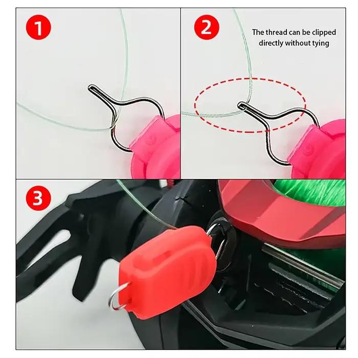 Lot de 5 clips de maintien pour ligne de pêche - Accessoires essentiels pour moulinets casting