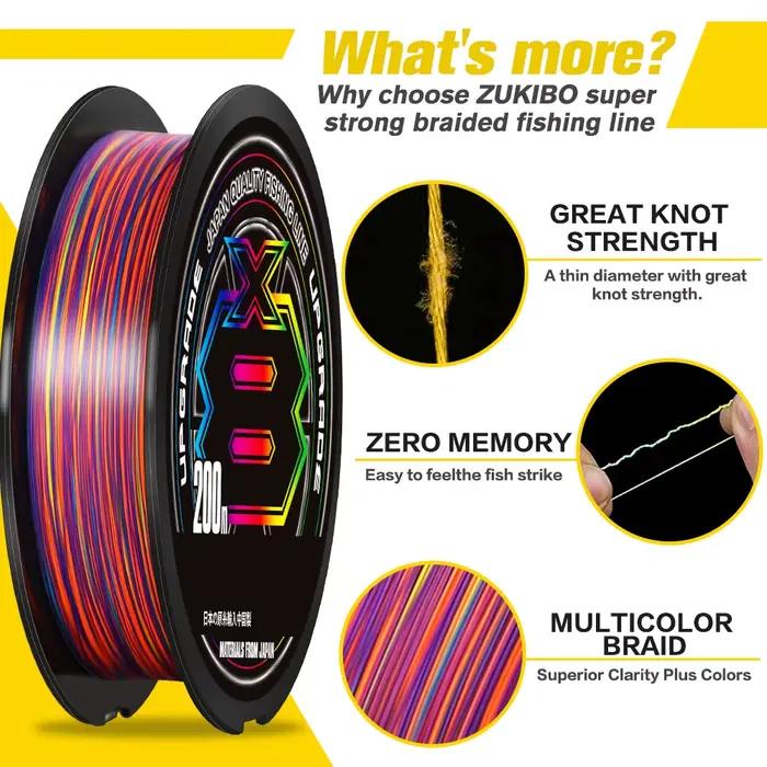 Ligne pêche mer X-BRAID X8 japonaise 8 brins 500M-1000M super résistante eau salée multicolore PE