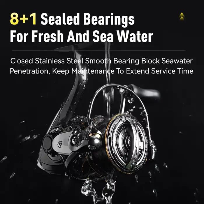 Moulinet de pêche spinning ultra-léger KINGDOM Micro Fly Pro 160g - 8+1 roulements étanches, drague 8kg