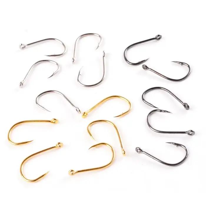 Boîte de 100 hameçons pêche à la carpe en acier haute teneur en carbone, modèles simples et circulaires