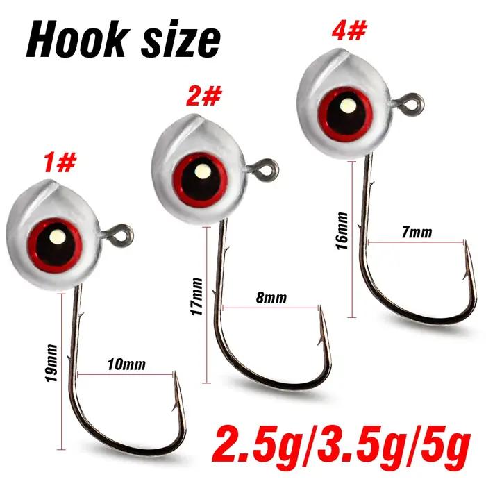 10 hameçons jig tête plombée 2.5g à 5g pour montage Ned rig - leurres souples T-tail