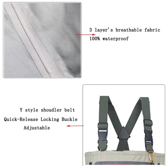 Waders de pêche respirants homme convertible léger pantalon cuissardes pour pêche à la mouche