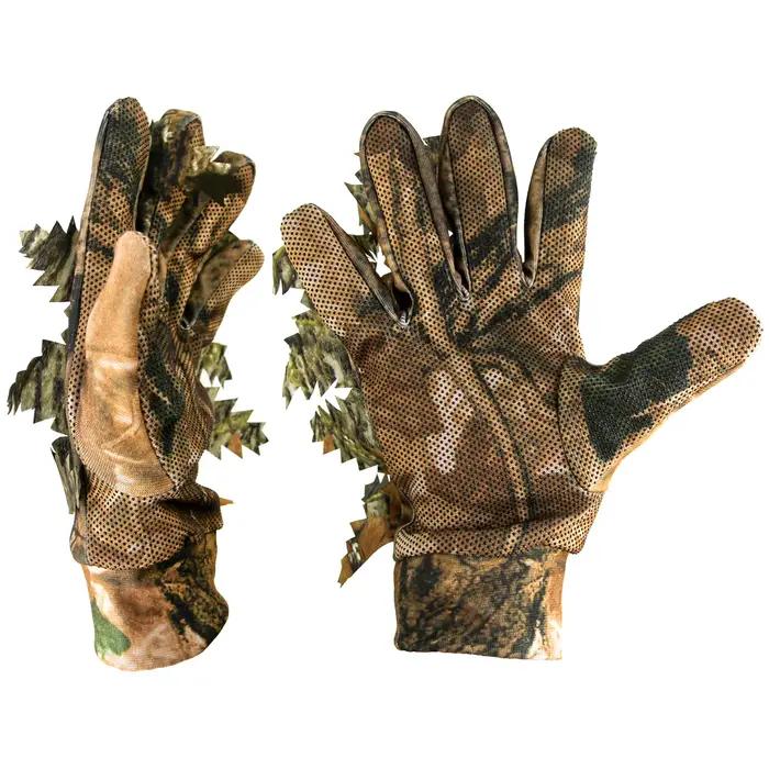 Gants camouflage 3D feuilles plein doigt chasse pêche tir vélo unisexe mitaines outdoor