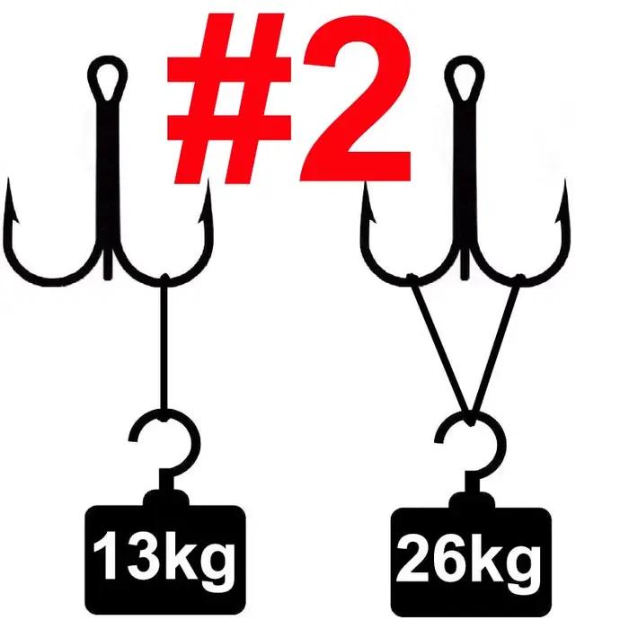 Hameçons triples en acier à haute teneur en carbone avec finition argentée et noire pour pêche en mer de gros poissons carnassiers occasions spéciales