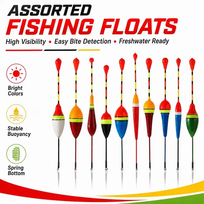 10 flotteurs truite ovale bois coulissant pêche basse ligne mousse dure basses accessoires pêcheur