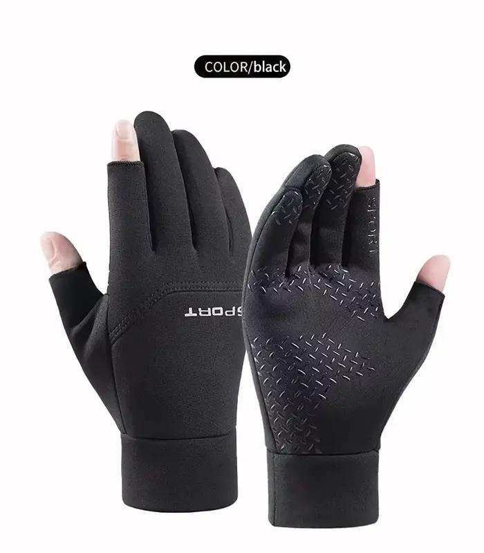 Gants d'hiver écran tactile pêche ski vélo mixte - Design 2 doigts antidérapant hommes femmes