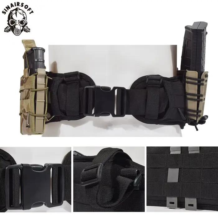 Gilet tactique Molle ceinture homme 1000D nylon rembourrée réglable pour airsoft et pêche