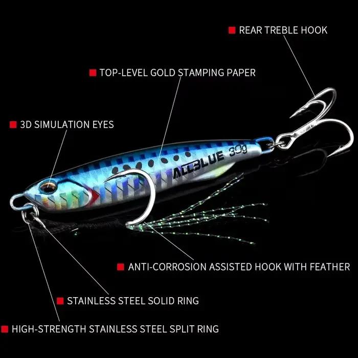 Jig métal Drager Slim 20g à 60g - Jig de casting pour pêche du bord bar et carnassiers marins leurre artificiel