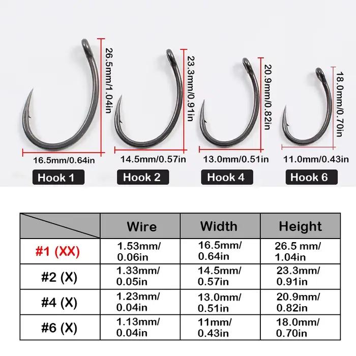 Hameçons de pêche à la carpe en acier à haute teneur en carbone avec ouverture extra large et revêtement PTFE anti-corrosion pour pêcheurs professionnels et amateurs recherchant durabilité et efficacité