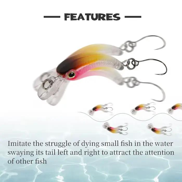 Leurre flottant mini truite LETOYO 1.2g, appât dur micro pour pêche de la truite, perche et black bass