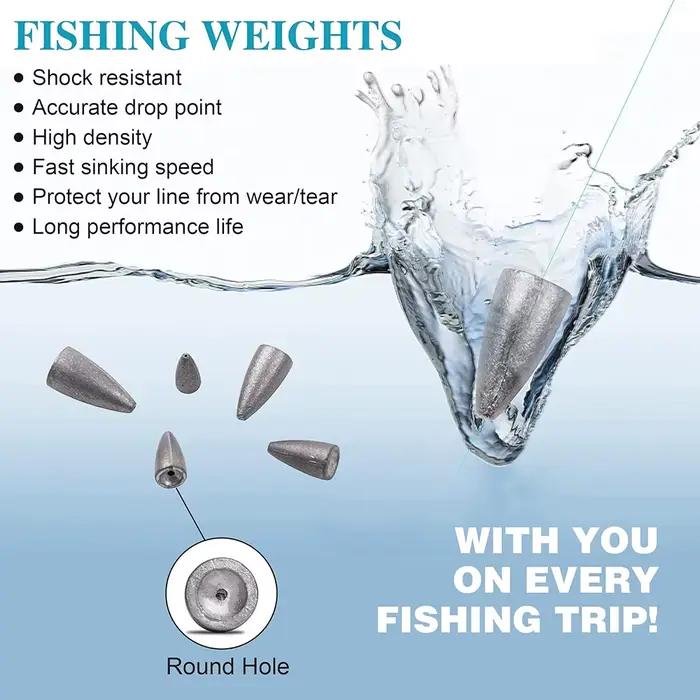 10 plombs bullet anti-accrochage de 2g à 20g pour leurres souples et pêche en fond avec pendentif plombé