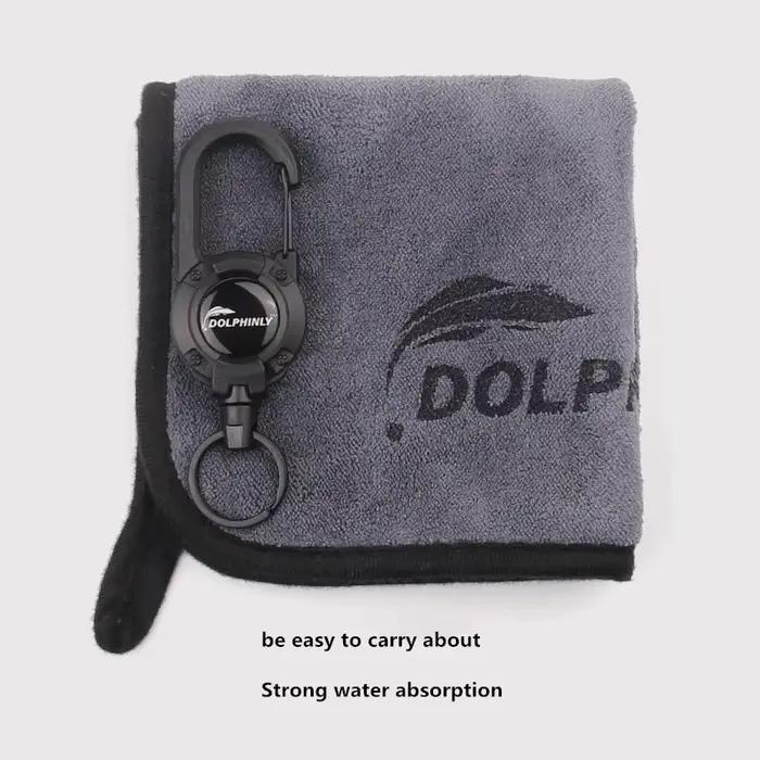 Serviette de pêche portable à boucle épaisse antidérapante et absorbante pour les mains