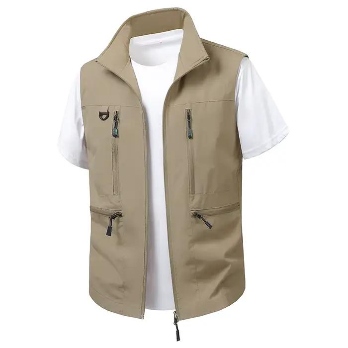 Gilet sans manches respirant homme multi-poches pêche tactique sport grand taille 6XL printemps
