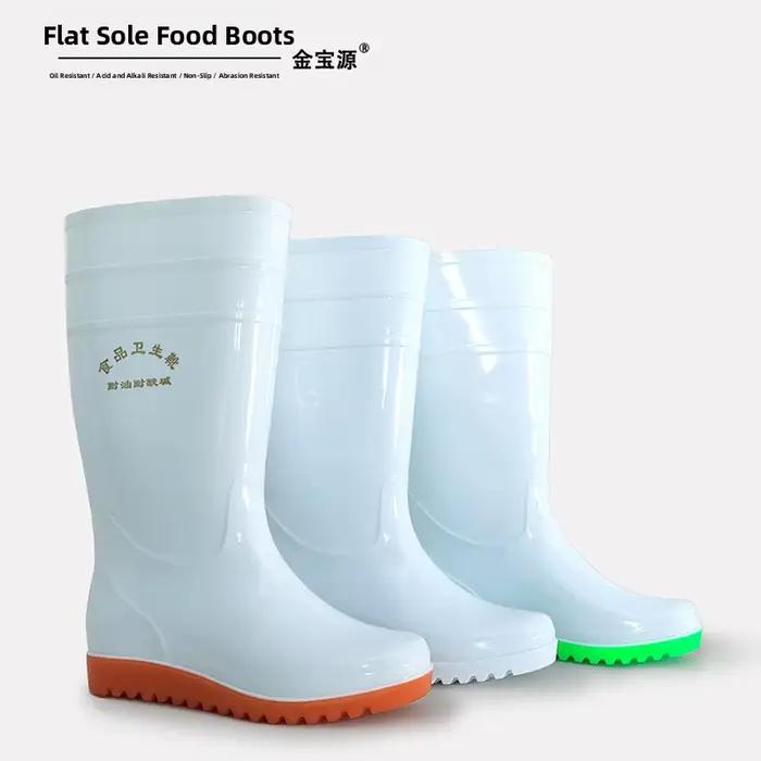 Bottes pluie hautes blanches homme PVC alimentaire anti-dérapantes pour pêche cuisine