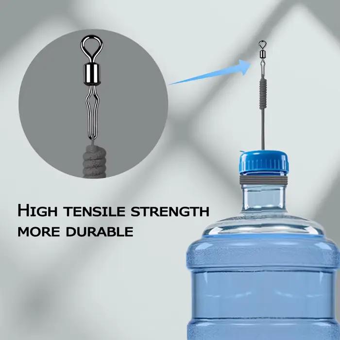 Émerillons roulants 50-100pcs avec mousquetons pour pêche en mer - Connexion rapide ligne