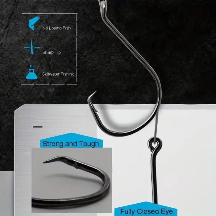 25 hameçons circle saltwater avec bas de ligne acier - Pour silure et bars taille 10/0 à 1/0