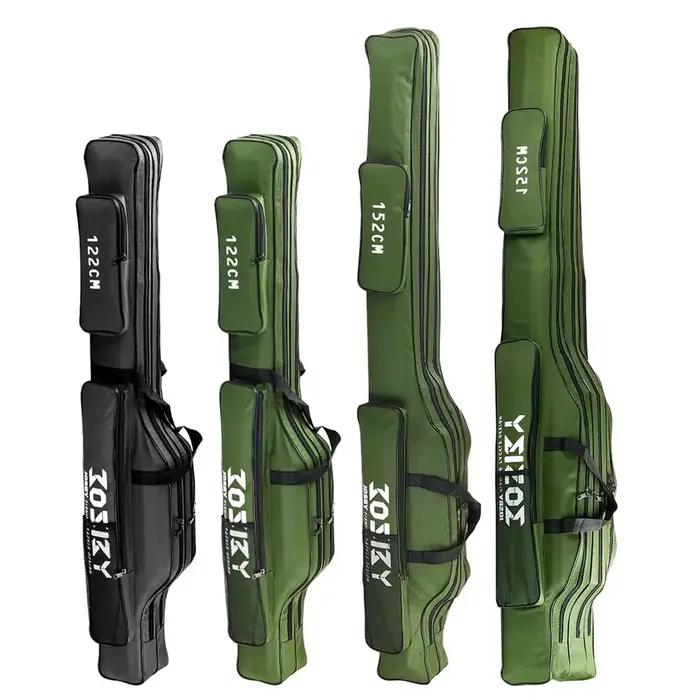 Sac de transport de canne à pêche pliable portable 122 à 182 cm pour canne, moulinet et accessoires