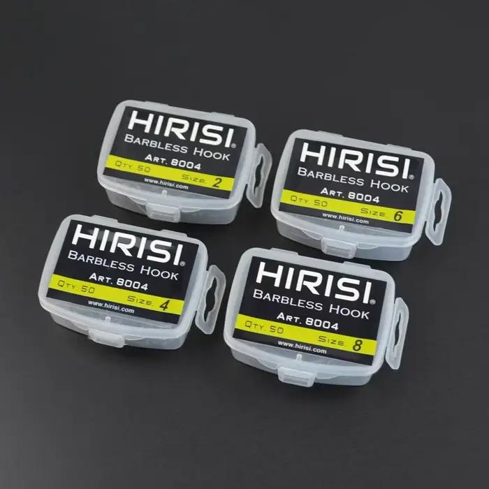 Hameçons de pêche sans ardillon Hirisi 50 pièces acier haute teneur en carbone pour carpe modèle 8004