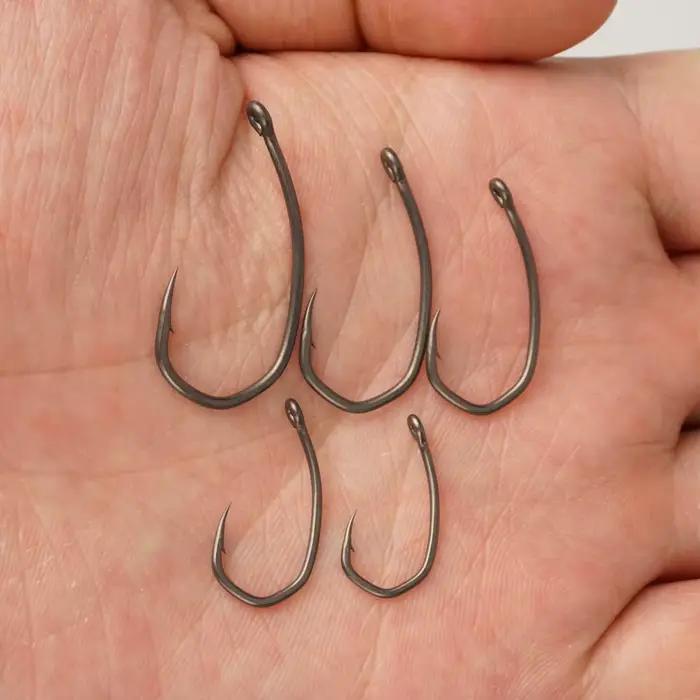 Hameçon de pêche Hirisi 8041, 50 pièces en acier inoxydable carbone anti-rouille, point acéré et hampe à boucle