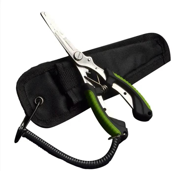 Pince pêche inox multifonction : extracteur hameçons, coupe-ligne tresse, résistante eau salée