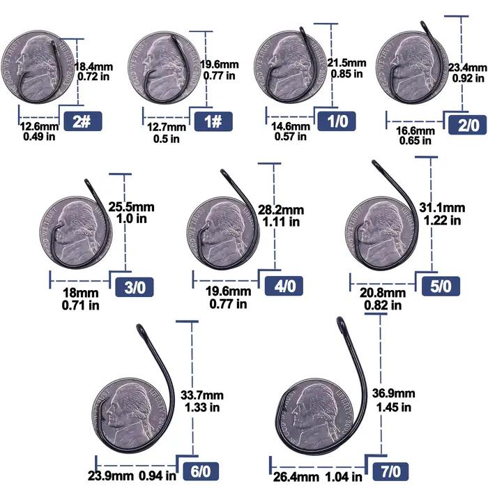 Hameçons circle inline pêche mer silure 25-100 pièces large ouverture non-déportés