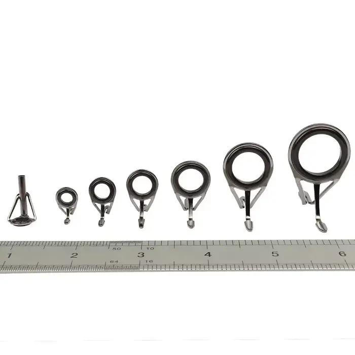 Kit de réparation 7 pièces pour canne à pêche - Anneaux guides et embouts en acier inoxydable
