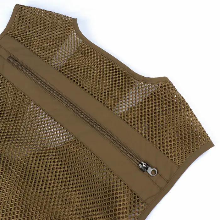 Veste tactique homme sans manches multi-poches mesh pour pêche et travail en été