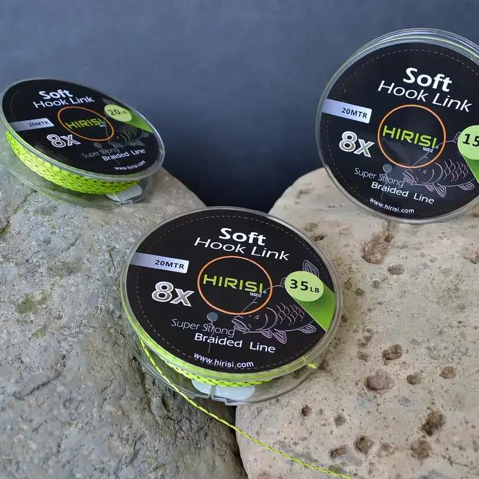 Hirisi Bas de Ligne Plombé 8 Brins 20m pour Pêche à la Carpe, Rigs et Montages