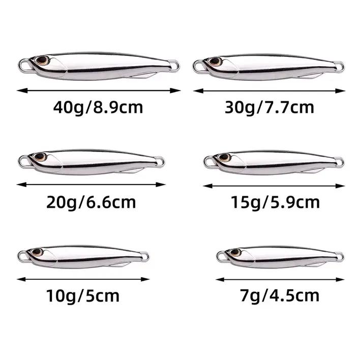 Set de 10 cuillères métal 10-40g - Jig casting pour pêche du bar en mer et carnassiers