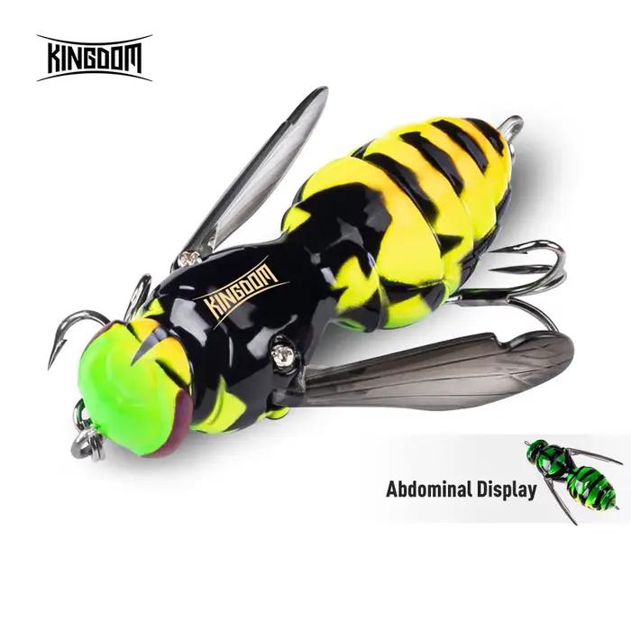 Leurre insecte flottant Kingdom Wasp Crawl 40-48mm pour brochet et perche appât bio-inspiré pêche en bateau plage lac rivière réservoir étang stream océan gestion