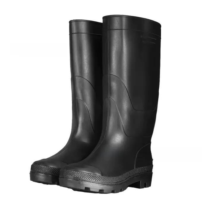 Bottes de pluie homme tube haut noires épaisses antidérapantes construction pêche