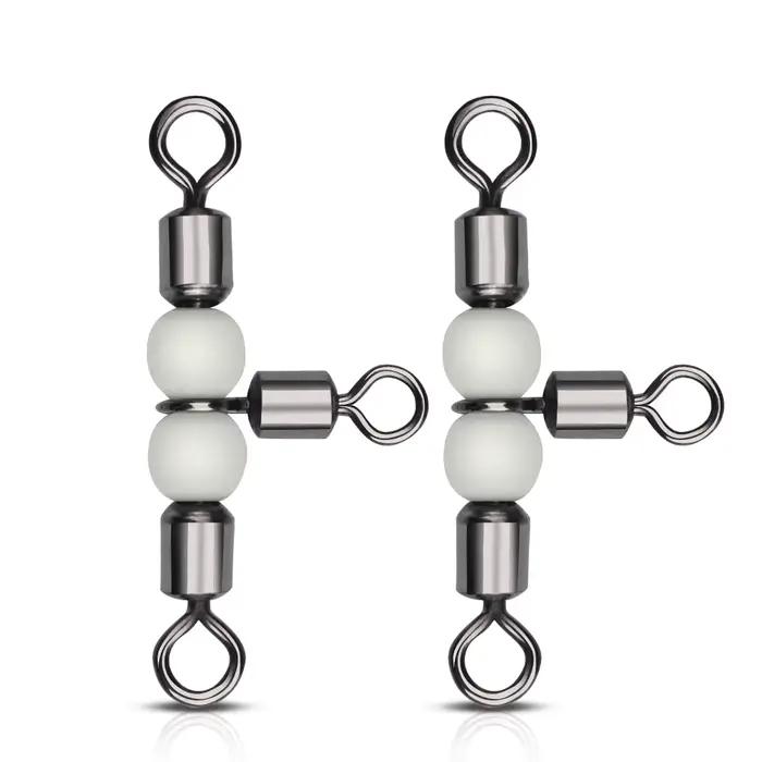 Accessoires pêche 10 pièces émerillons triple roulement à billes DNDYUJU connexion fluide équipement