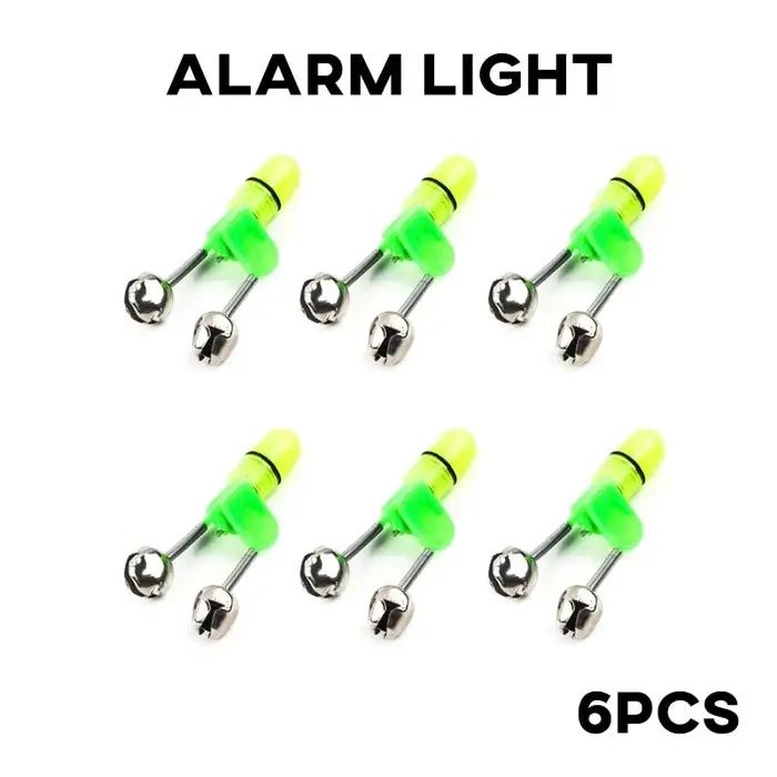 6 Cloches Luminiscentes Pêche Nuit Double Anneau Alarme Morsure Poissons Accessoires Spéciaux
