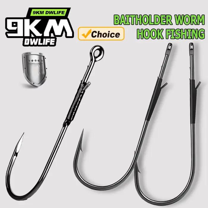 Hameçons baitholder 9KM 10-20 pièces pour pêche du bass au Texas rig drop shot flipping pitching