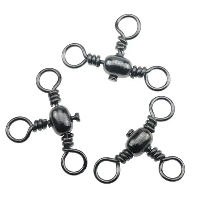 50 connecteurs triple branche nickelés pour pêche - Émerillons en T pour montages de pêche avancés