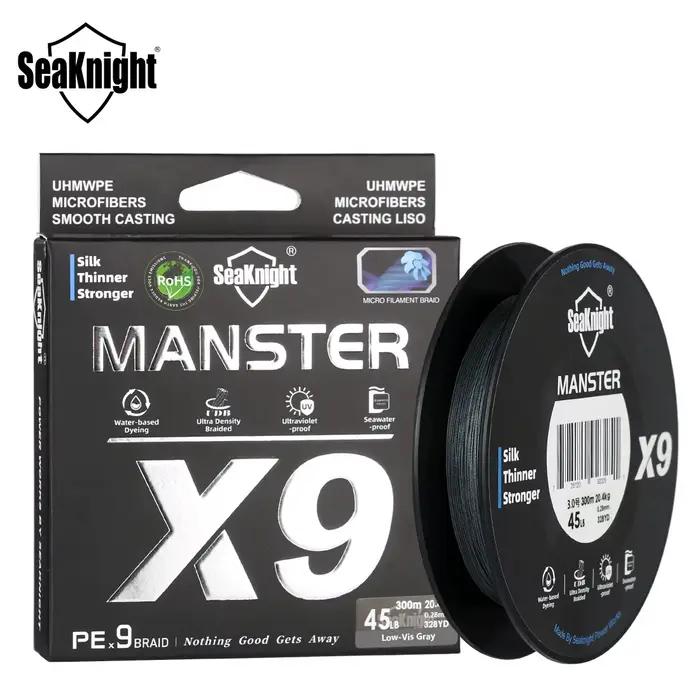 Ligne de pêche SeaKnight X9 500m 9 brins ultra lisse pour lancers longs mer 17LB-80LB nouvelle génération