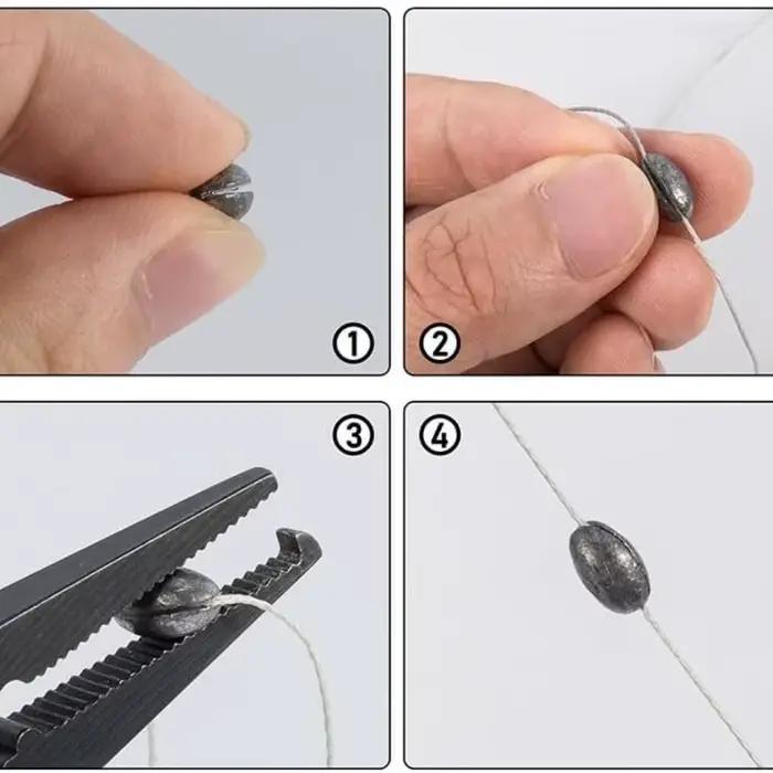 30 plombs de pêche ovale fendus en forme de haricot, poids plombs pour ligne et accessoires leurres
