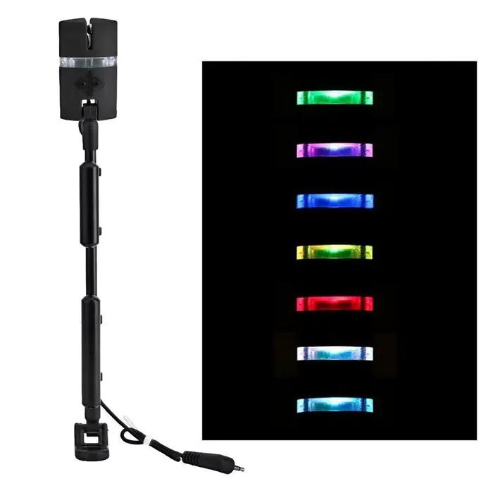 Indicateur de touche lumineux réglable 7 couleurs avec wigglers pour pêche nocturne et alarmes