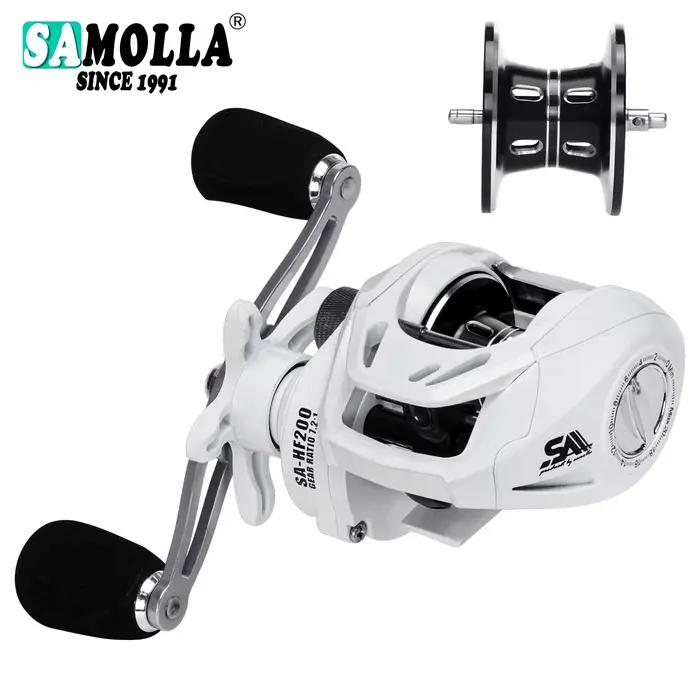 Moulinet Baitcasting SAMOLLA Nouveau Saltwater Ultraléger Long Shot 6+1BB Drag Clicker Ratio 7.2:1
