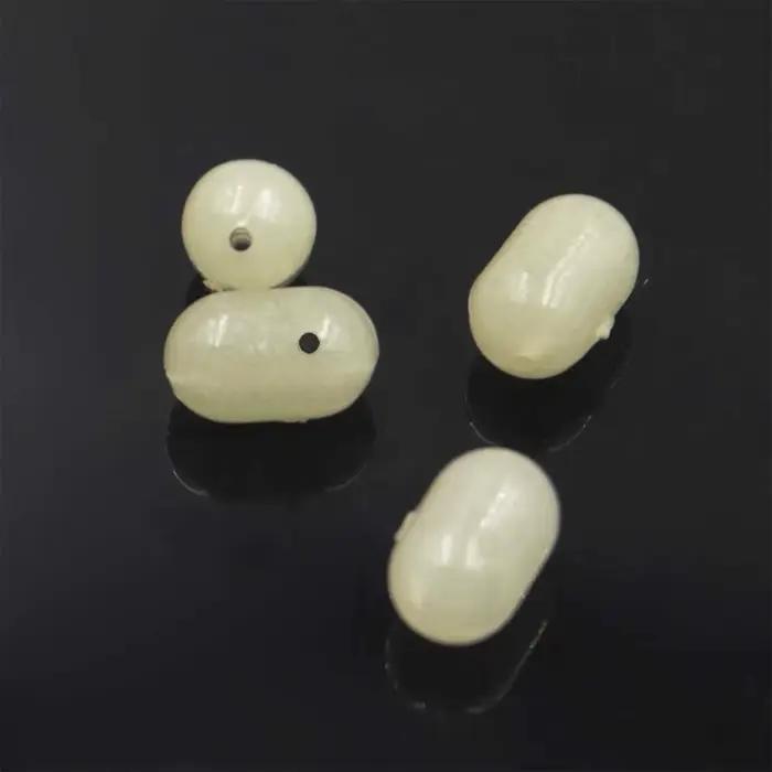 Perles de pêche MNFT 100PCS transparentes ovales à double trou pour montage Sabiki et connecteurs 3 voies