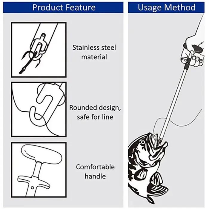 Décrocheur hameçon pêche tube aluminium portable extracteur leurre sécurité