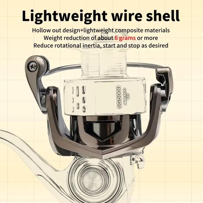 Moulinet spinning LANHABEE électroplacé pour lancer longue distance - léger universel toutes eaux
