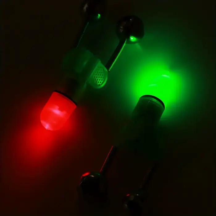Sonnettes d'alarme de touche LED pour canne à pêche - Indicateur lumineux pour pêche nocturne avec double clochette