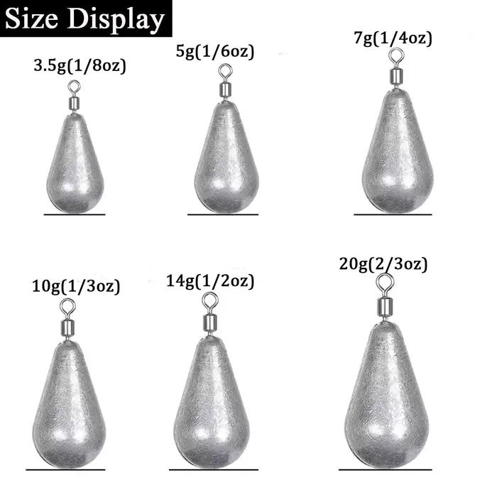 Lot de 10 plombs souples pour leurres de 3.5g à 20g | Poids pour pêche du